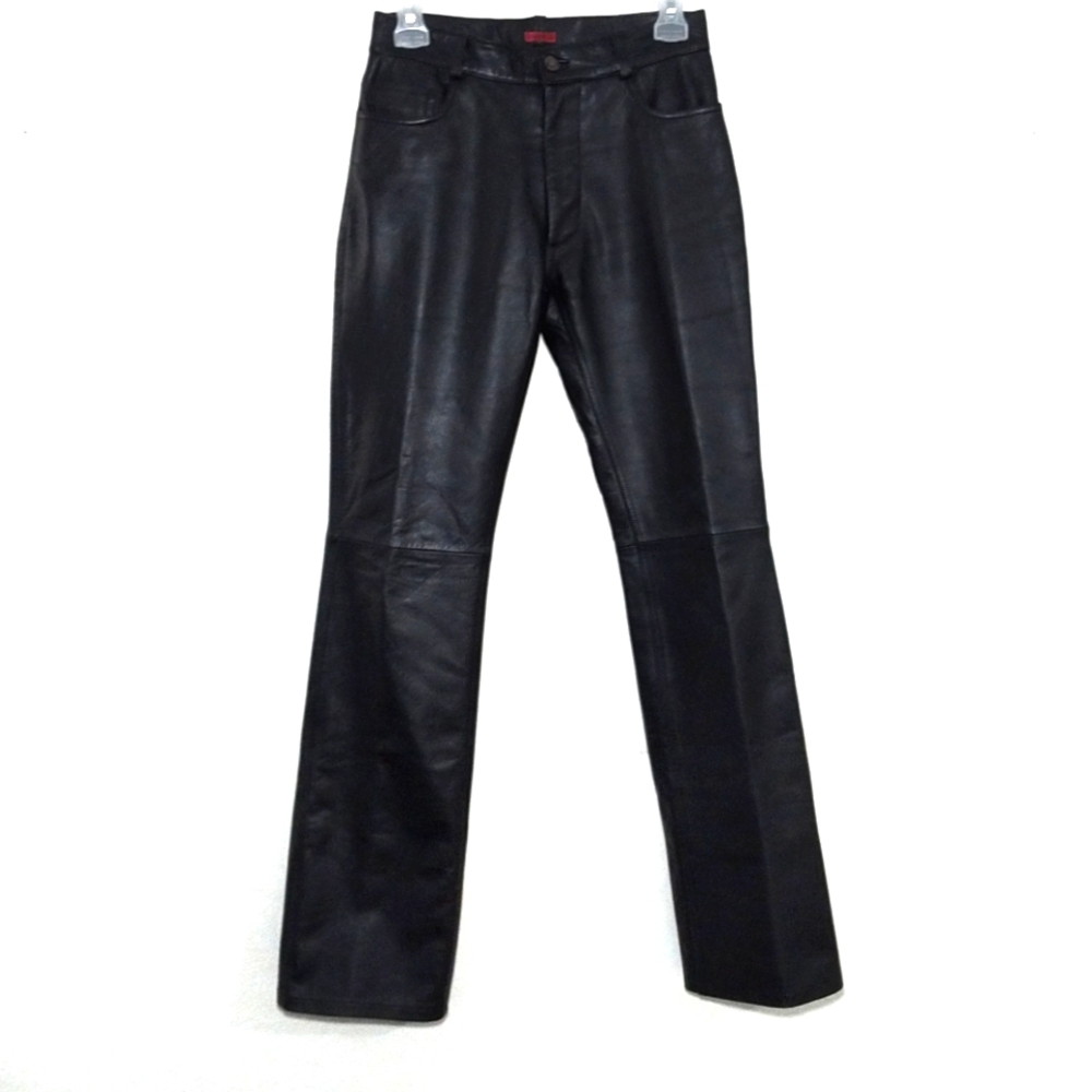 Lux. Black Leather Pants Size 3